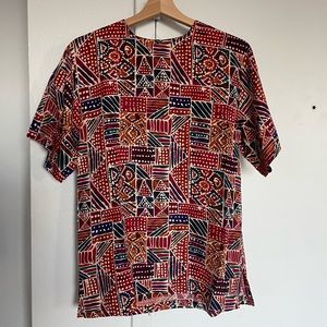 100% Silk Patterened shirt